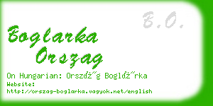 boglarka orszag business card